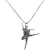 gioiellitaly Collana ballerina danza classica in argento 925 catenina veneziana 45 cm ciondolo ballerina ragazza