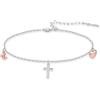 OHAYOO Bracciale da donna con simbolo dell'infinito in argento Sterling 925, oro rosa, con croce, gioiello regalo per fidanzata, donna, ragazza, mamma, Standard, Argento sterling, Zirconie sintetico