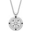 amorili Collana Uomo Rosa dei Venti in Acciaio Inox - Ciondolo Bussola Ø2 cm - Catena Veneziana 50 cm - Stile Nautico Elegante - Idea Regalo Avventura cll2259