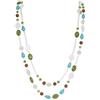 Bocar Collana Boho Stratificata con Perle di Cristallo e Catenina, Stile Casual Quotidiano per Donna (NK-10084-forest green)