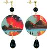 IN Lebole Collezione The Circle DPOR89 Napoli Orecchini da Donna in Ottone Pietra Nero
