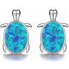 Evensee Orecchini in Argento 925 con Opale Blu, Tartaruga Marina, Gioiello Regalo per Vacanza al Mare, Perla Madre, Compleanno, Bijoux Donna
