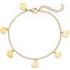 inSCINTILLE Cuori e Stelle Bracciale Donna in Acciaio Inossidabile con Ciondoli (Cuori Oro)