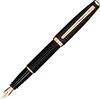Aurora Pen Aurora Style Resin Matt | Penna stilografica in resina nera opaca con raccordi in oro rosa, pennino in acciaio cromato di spessore M, confezione regalo