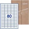 Avery Etichette adesive in carta bianca con adesivo rimovibile, 36x17mm, 25 fogli, 150 etichette per foglio, formato foglio A4, stampanti laser e inkjet o scrivibili a mano