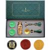 Amtol Lettere di fantasia Q Timbro di cera Set, AMTOL stile europeo timbro di cera Kit confezione regalo, Vintage personalizzato timbro di cera per inviti (Q)