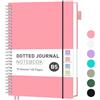 RETTACY Taccuino B5 con puntini, Bullet Dot Journal, leggero, 70 fogli/140 pagine per scrivere, 100 g/mq, in PVC, per donne, uomini, lavoro, ufficio, 19,3 x 25,4 cm, rosa