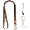MORSUNBELA Porta Badge da Collo Cordino per Cellulare Portachiavi Marrone | 48 cm Stirata Porta Badge da Collo Cordino Portachiavi Lungo Insegnanti Laccetti per Telefono Chiavi Permesso di Lavoro