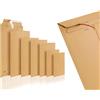 WPTrading - 50 buste in cartone ondulato, formato DIN A5, 175 x 250 mm, autoadesive, colore: marrone - Buste in cartone per spedizioni di libri antistrappo