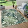 Paco Home Tappeto da esterno resistente alle intemperie Balcone Palme Giungla Motivo floreale Boho Verde Dimensioni 160 cm Rotondo