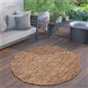 Paco Home Tappeto per interni ed esterni a trama piatta monocolore moderno resistente alle intemperie per terrazza cucina fantasia monocolore dimensioni 200 cm rotondo