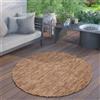Paco Home Tappeto per interni ed esterni Tessuto piatto tinta unita moderno resistente alle intemperie per terrazza cucina Tinta unita Motivo Dimensioni 160 cm Rotondo
