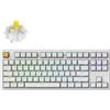 Keychron J4 QMK Tastiera meccanica wireless da gioco 80% TKL QWERTY US, LED RGB sostituibile a caldo, interruttore tattile Banana, bianco