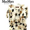 Max Mara Originale Maglietta da Donna Primaverile Maglia Elegante Floreale Beige