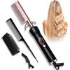 UKLISS Spazzola per capelli, Spazzola Elettrica per Capelli Afro - Lisciante per Parrucche, Regolabarba per Uomini, Termica a Doppia Tensione, 120-230℃
