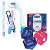 Durex I Dadi dell'Amore e Durex Ice-breaker, Massaggiatore con velocità regolabile color celeste pastello, e 3 Dadi da Gioco Erotici per coppie e Idee Regalo Romantiche