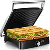 YASHE Piastra Panini 2000W, Tostiera 4 Fette, Griglia Elettrica Apribile 180°, Temperatura Regolabile, Piastre Antiaderenti Non Removibili, Manico Termoisolato