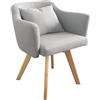 Menzzo, Dantes - Sedia/poltrona in stile scandinavo, 58 x 58 x 70 cm, in tessuto Grigio