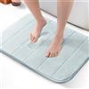 KEPLIN Tappetino da bagno in memory foam, ultra morbido, altamente assorbente, antiscivolo, lavabile in lavatrice, comfort di lusso per pavimenti di casa e bagno (azzurro, 50 x 60 cm)