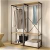 Dmora Guardaroba Grande LaColla 40x167h cm Marrone Rovere 2 Ripiani Appendiabiti, Armadio Camera da Letto Cassetti