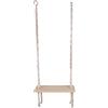 HOME DECO FACTORY, HDO0129, Altalena in legno macramè, sedia sospesa per esterni, mobili, mobili da giardino, seduta per esterni, 60 x 150 x 20 cm, Bianco