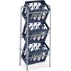 Relaxdays Scaffale per Casse d'Acqua, HxLxP: 116 x 50 x 32 cm, Scaffalatura per 3 Cassette Bevande, in Acciaio, Grigio
