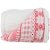 Lavish Home Throw Blanket - Fleece/Sherpa Pink Snowflakes