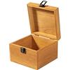 Useekoo Scatola portaoggetti vintage in legno con coperchio incernierato e chiusura frontale, piccola scatola dei ricordi, 14 x 14 x 9 cm, scatole rustiche in legno per artigianato, hobby artistici e