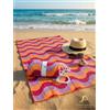 Jenny Sesal Telo Mare Microfibra Grande 90x170 cm con Borsa Regalo - Antisabbia, Asciugatura Rapida e Assorbente - Leggero, Compatto Salvaspazio - Per Spiaggia, Piscina, Palestra e Viaggio - Onde Arancio