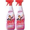 OièS Saniessenza Detergente Profumato 750 ml - Profumatore Ambiente 5 in 1 Spray Igienizzante Multiuso per Pavimenti e Superfici - Profuma, Igienizza, Deodorizza, Deterge e Spolvera - Fucsia (2 Unità)