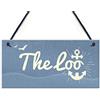 RED OCEAN The Loo - Targa da bagno in stile nautico, stile shabby chic, vintage, decorazione per la casa