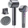 LORVENA Asciugacapelli Professionale Ionico 1600W Phon Capelli Potente 160000 RPM Motore Brushless 500 Milioni Ioni Negativi Anti-Crespo 12 Modalità 4 Temperature 3 Velocità con 2 Accessori Magnetici