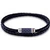 Tommy Hilfiger Jewelry Braccialetto da uomo in Pelle Blu - 2790326