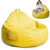 MeYuxg Pouf XL, Bean Bag per adulti, Solo Rivestimento (Senza Imbottitura),100 x 120 cm, per Pouf Sacco Adultes con chiusura lampo, per esterni Living Room Decor (Giallo)