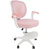SanBouSi Sedia da scrivania per bambini, ergonomica, girevole a 360°, per bambini, regolabile in altezza, con braccioli e poggiapiedi, per ragazze (rosa)