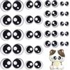 FINGERINSPIRE 20 Paio Occhi in Feltro per Applicazioni all'Uncinetto di Peluche e Peluche, 4 Misure Rotondi Neri Occhi per Bambole in Feltro Toppe da Cucito Fai da Te Bambole e Animali di Peluche