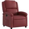 vidaXL Poltrona Reclinabile Rosso Vino in Similpelle