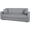Arredo Stock Divano letto moderno Afrodite (Grigio, 3 posti) 212x80x87 cm