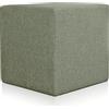 Deshome Pouf poggiapiedi cubo 53x53x54 cm stoffa Idrorepellente: Pouf design moderno per divano soggiorno camera da letto, Puff poggiapiedi, Pouffe salotto Minerva (Verde oliva)