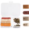 VOSSOT 20PCS Handmade Etichette 4 Stili Etichette in Pelle Fatte a Mano con Rivetti etichettes in Pelle Scamosciata Fatta a Mano Made with Love Adatto a Tutti i Tipi di Indumenti DIY