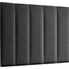 MG Design Pannello da parete 30 x 120 cm imbottito - facile da installare autonomamente, in velluto, con imbottitura morbida, colore grigio scuro - testiera decorativa per camera da letto, ufficio, cameretta