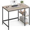 VASAGLE Scrivania per computer, 100 x 50 x 76 cm, stile industriale, per studio, camera da letto, soggiorno, grigio melange e nero inchiostro LWD046B02