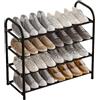 CNKHDZ Scarpiera stretta estraibile salvaspazio espandibile da 45 a 83 cm Scarpiera nera Scarpiera per ingresso, corridoio, ingresso esterno (Nero, 1 pezzo/4 piani)