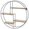 AKTIVE Max Home Scaffale da parete, D50x10 cm, Peso massimo 4 kg, Rotondo, Con 4 ripiani, Design decorativo in metallo, Da appendere, Soggiorno, Camera da letto, Ufficio (18475)