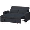 Devoko Divano Letto 2 Posti in Velluto Divano Matrimoniale Prontoletto Estraibile con Schienale Regolabile in 5 Posizioni per Soggiorno, Camera da Letto o Ufficio, 75P x 160L x 93H cm, Nero Bluastro