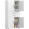 Hzuaneri Mobile Bagno, Alto, Colonna Bagno, 2 Cassetti e 4 Ante, Ripiani Regolabili, Ampio Spazio di Archiviazione, 30 x 60 x 125,5 cm, Moderno, per Soggiorno, Bagnos, Bianco SC60003X