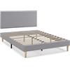 HOMN LIVING Base Imbottita + testiera Aura 150x190 cm Grigio Chiaro, 30 cm Altezza