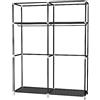 LANTUS Armadio Guardaroba Con Barre Porta Abiti,Organizzatore Portascarpe Mobiletto Bagno Ingresso, Armadio in Tessuto Pieghevole Guardaroba in Tessuto,108 * 45 * 170 cm - Grigio