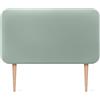 DHOME Testiera Imbottita Liscia Arrotondata in Similpelle con Gambe per Parete Acustica Testate Letto Fonoassorbenti Camera da Letto (Verde Acqua, 90cm)