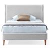 EVERGREENWEB MATERASSI & BEDS EVERGREENWEB Letto Piazza e Mezzo in doghe in legno con Testata e rivestimento in tessuto Grigio Chiaro | facile da montare |Adatto per materasso cm 120x200 | Letto di Design |Mod. Parigi